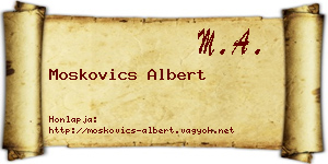 Moskovics Albert névjegykártya